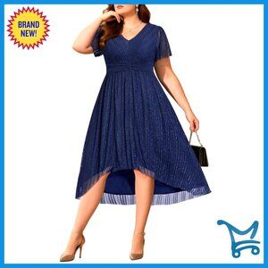 Sparkly High Low Cocktail Dress Elegant Semi Formal Party Wear Plus Size